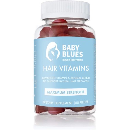 Baby Blues Vitaminas posparto para la pérdida del cabello: gomitas de fruta de la pasión con biotina, colágeno y folato