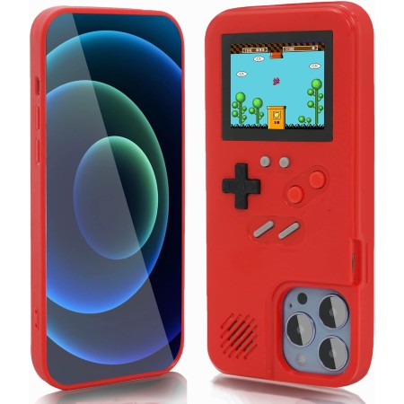 Gameboy - Carcasa para iPhone, diseño retro de 36 juegos clásicos, con pantalla de video a color, a prueba de golpes y arañazos