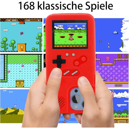 Gameboy - Carcasa para iPhone, diseño retro de 36 juegos clásicos, con pantalla de video a color, a prueba de golpes y arañazos