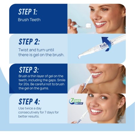 VieBeauti Bolígrafo blanqueador dental (3 piezas), más de 30 usos, eficaz, sin dolor, sin sensibilidad, apto para viajes, fácil
