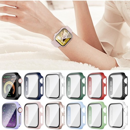 Haojavo - Paquete de 20 fundas compatibles con Apple Watch de 40 mm Series 6/5/4/SE con protector de pantalla de vidrio