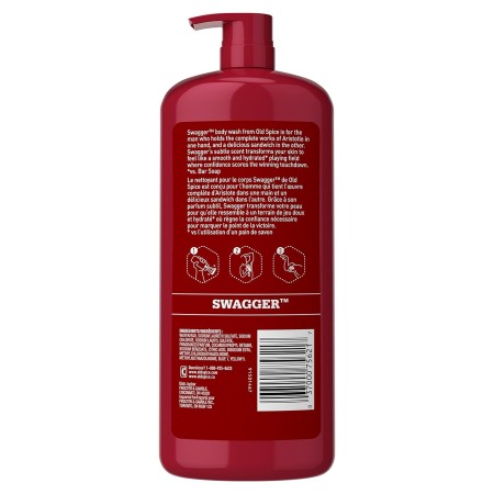 Old Spice Gel de baño Swagger para hombre, aroma de ducha 24/7, 16 onzas líquidas (paquete de 4)