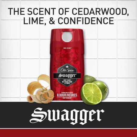 Old Spice Gel de baño Swagger para hombre, aroma de ducha 24/7, 16 onzas líquidas (paquete de 4)