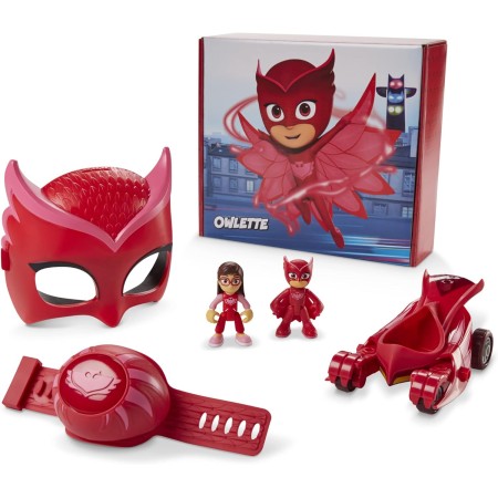 PJ Masks - Power Pack Set de juguetes de Catboy para preescolar, con 2 figuras de acción, vehículo, pulsera y máscara de disfraz