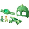 PJ Masks - Power Pack Set de juguetes de Catboy para preescolar, con 2 figuras de acción, vehículo, pulsera y máscara de disfraz