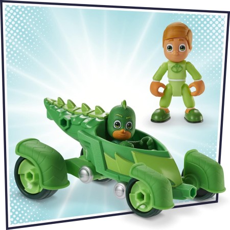 PJ Masks - Power Pack Set de juguetes de Catboy para preescolar, con 2 figuras de acción, vehículo, pulsera y máscara de disfraz