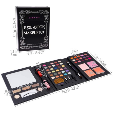 SHANY Beauty Book - Kit de maquillaje todo en uno, juego de maquillaje de viaje, 35 colores, sombra de ojos, cejas, rubores,