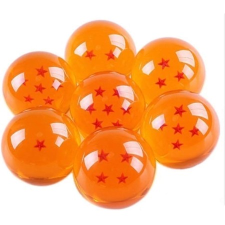 Country Toys - Bolas coleccionables de cristal con estrellas de Dragon Ball Z, de tamaño mediano (1.06, 1.37, 1.69, 2.24, 2.99