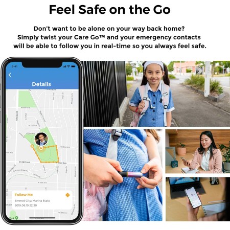 Alphahom Alarma de seguridad personal para mujeres, bocinas de seguridad inteligentes Care Go, sirena de emergencia uno a muchos