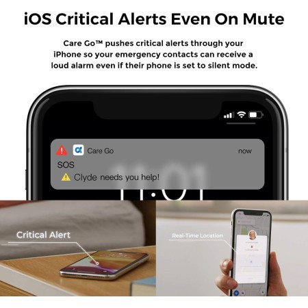 Alphahom Alarma de seguridad personal para mujeres, bocinas de seguridad inteligentes Care Go, sirena de emergencia uno a muchos