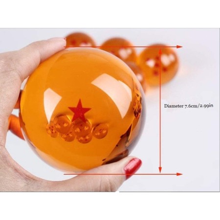 Country Toys - Bolas coleccionables de cristal con estrellas de Dragon Ball Z, de tamaño mediano (1.06, 1.37, 1.69, 2.24, 2.99