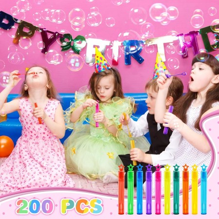 200 mini varitas de burbujas, juguetes surtidos de recuerdos de fiesta para niños, cumpleaños temático, Halloween, bolsas de