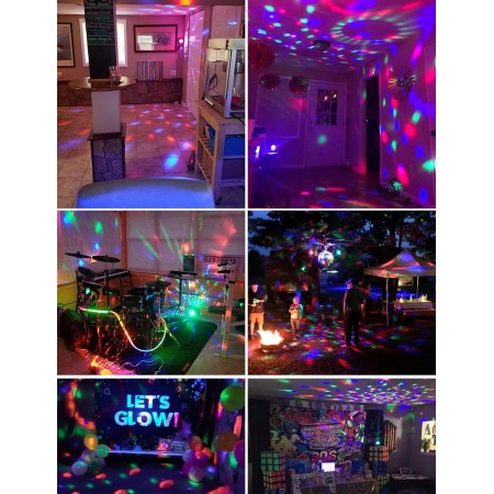 Luces de fiesta activadas por sonido con control remoto, iluminación de DJ, lámpara estroboscópica de bola de discoteca, 7