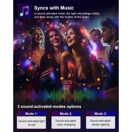 Luces de fiesta activadas por sonido con control remoto, iluminación de DJ, lámpara estroboscópica de bola de discoteca, 7