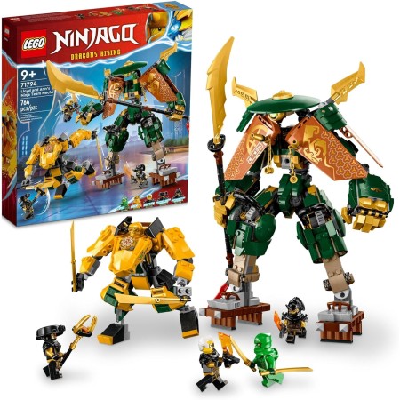 LEGO NINJAGO Lloyd y Arin's Ninja Team Mechs 71794 - Juego de juguetes de construcción, con 2 mecánicos y 5 minifiguras, ideal