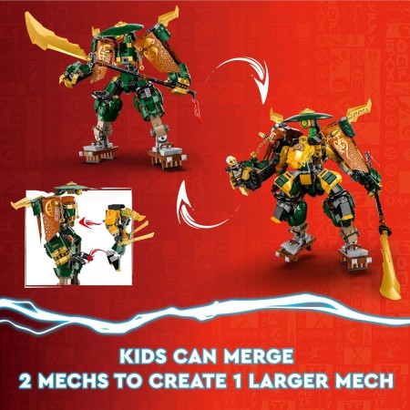 LEGO NINJAGO Lloyd y Arin's Ninja Team Mechs 71794 - Juego de juguetes de construcción, con 2 mecánicos y 5 minifiguras, ideal