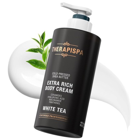 THERAPISPA Crema corporal extra rica con ácido hialurónico, niacinamida, pantenol, ceramidas y manteca de karité, nutre,