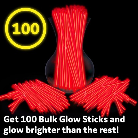Glow Sticks - Paquete de 400 unidades de 8 pulgadas que brillan en la oscuridad, palos de luz, collares y pulseras brillantes