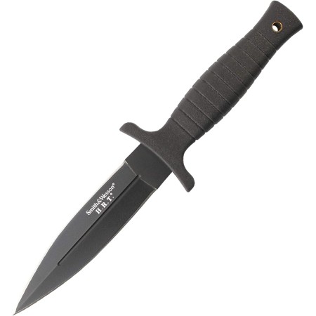 Smith & Wesson SWHRT9B - Cuchillo de hoja fija SS de alto carbono de 9 pulgadas con hoja de doble borde de 4.7 pulgadas y mango