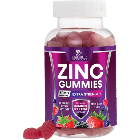 Nature's Gomitas de vitamina de zinc de 50 mg, apoyo inmunológico de máxima fuerza para adultos, suplemento de zinc para una