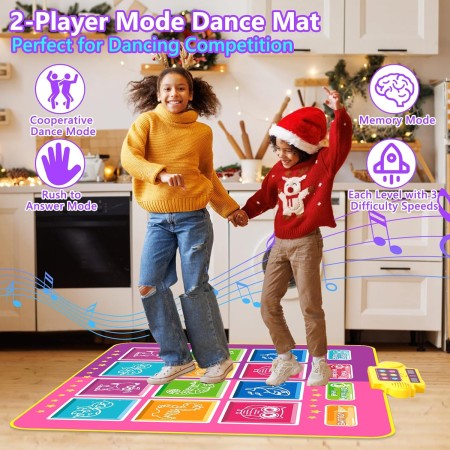 Tapete de baile para niños de 3 a 12 años, alfombrillas de baile electrónicas iluminadas, juguetes de regalo con Bluetooth juego