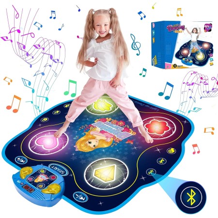 Tapete de baile para niños de 3 a 12 años, alfombrillas de baile electrónicas iluminadas, juguetes de regalo con Bluetooth juego