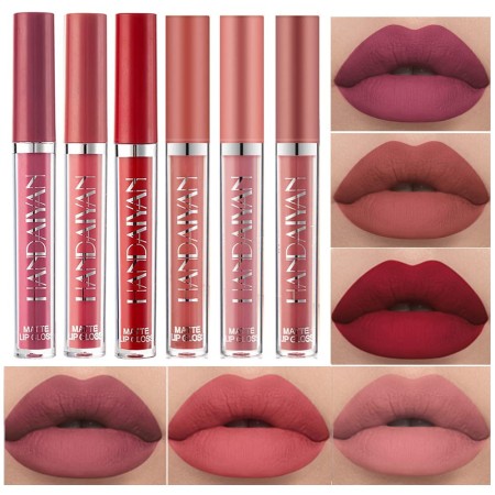 Juego de 6 lápices de labios líquidos mate, líquido mate de larga duración, no se decolora, brillo de labios impermeable (juego
