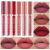 Juego de 6 lápices de labios líquidos mate, líquido mate de larga duración, no se decolora, brillo de labios impermeable (juego