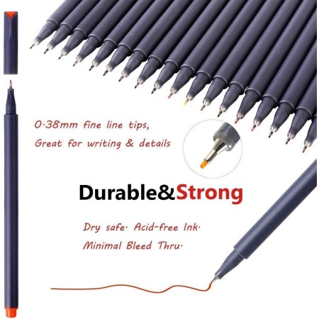 Bolígrafos de punta fina para planificador de diario, bolígrafos de colores, rotuladores de punta fina, bolígrafos de punta fina