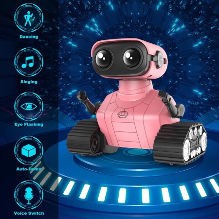 Hamourd Juguetes robóticos - Juguetes para niños, robots RC recargables, juguete de control remoto con demostración automática,