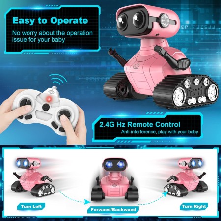 Hamourd Juguetes robóticos - Juguetes para niños, robots RC recargables, juguete de control remoto con demostración automática,