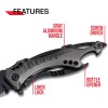 Tac Force- TF-705 Series - Bottle Opener, Glass Punch and Pocket Clip, Tactical, EDC, Rescue