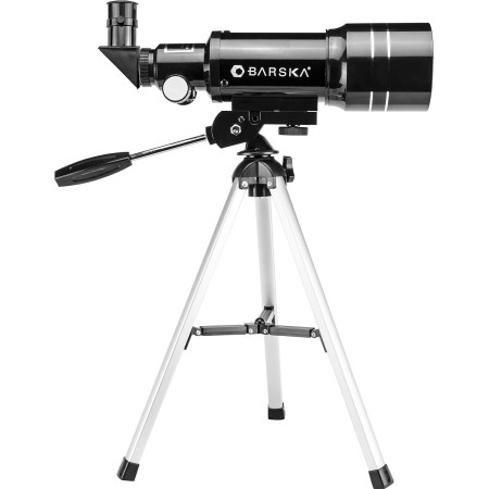 BARSKA Starwatcher telescopio refractor de 400 x 70 mm con trípode de mesa y funda de transporte