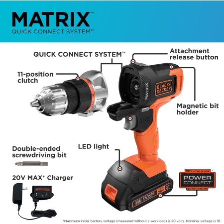 Destornillador/perforadora Black & Decker 20 V MAX con 1 baterías de litio