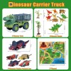 Camión de dinosaurio de juguete para niños de 3 a 5 años, juego de autos de transporte de tiranosaurio DUPHLAGT con autos de