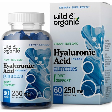 Gomitas de ácido hialurónico con vitamina C – Apoya la hidratación de la piel para un brillo natural, reduce las arrugas y la