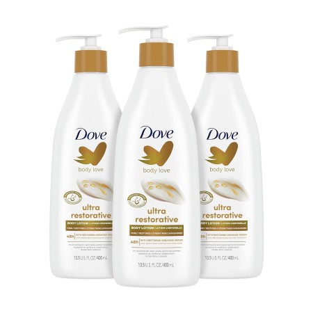 Dove Body Love - Loción corporal restauradora de cuidado paquete de 3 para piel seca recurrente que mejora visiblemente la piel