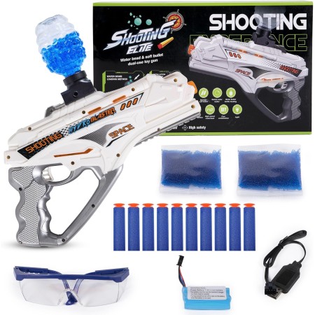 HydroBlaster Prime Gel Gun Blaster - Pistola de gel llena de diversión con 10,000 bolas de gel y 10 dardos de espuma, pistola de