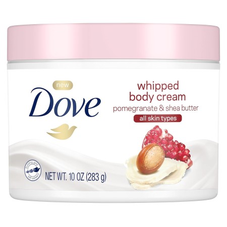 Dove Crema corporal batida para piel seca Hidratante de granada y manteca de karité, nutre la piel profundamente, 10 oz