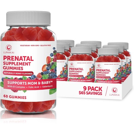 Gomitas prenatales de vitaminas para mujeres con hierro y ácido fólico, masticables y sin OMG, vitaminas prenatales