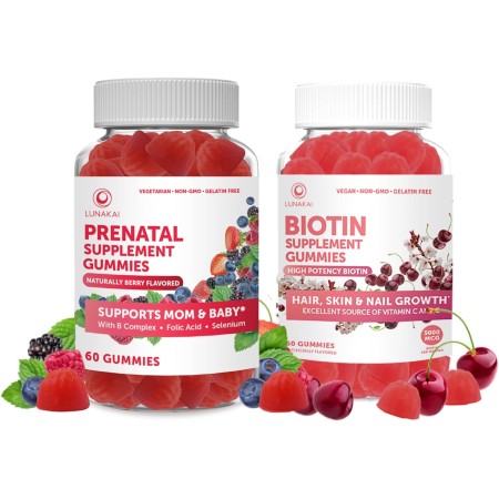 Gomitas prenatales de vitaminas para mujeres con hierro y ácido fólico, masticables y sin OMG, vitaminas prenatales