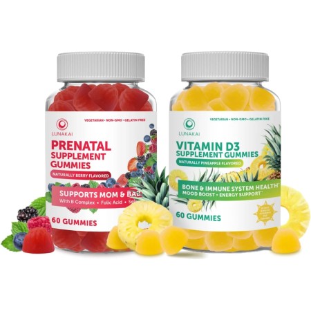 Gomitas prenatales de vitaminas para mujeres con hierro y ácido fólico, masticables y sin OMG, vitaminas prenatales