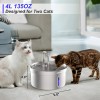 SIBAYS Fuente de agua para gatos de acero inoxidable de 230 onzas, 135 onzas, 4 L, fuente de agua para gatos, dispensador de