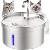 SIBAYS Fuente de agua para gatos de acero inoxidable de 230 onzas, 135 onzas, 4 L, fuente de agua para gatos, dispensador de