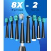 Cepillos de dientes eléctricos sónicos para adultos, 8 cabezales de cepillo eléctrico con 40000 VPM limpieza profunda 5 modos,
