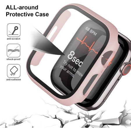 Haojavo - Paquete de 20 fundas compatibles con Apple Watch de 40 mm Series 6/5/4/SE con protector de pantalla de vidrio