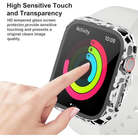 Haojavo - Paquete de 20 fundas compatibles con Apple Watch de 40 mm Series 6/5/4/SE con protector de pantalla de vidrio