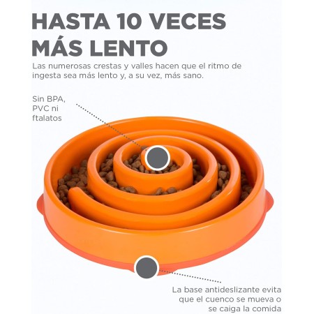 Outward Hound Fun Feeder Slo Bowl Cuenco para perro de alimentación lenta, mediano/pequeño, color púrpura