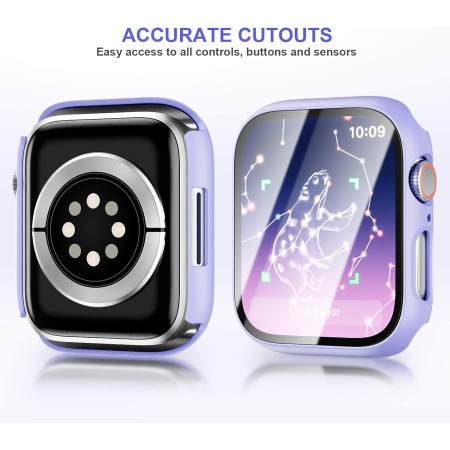 Haojavo - Paquete de 20 fundas compatibles con Apple Watch de 40 mm Series 6/5/4/SE con protector de pantalla de vidrio