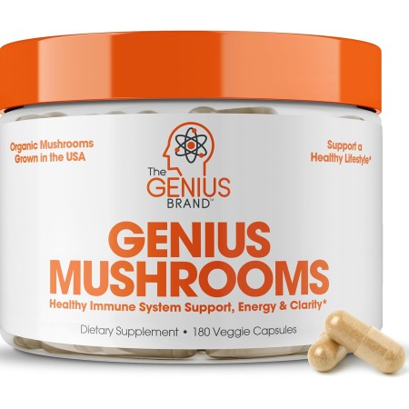 Genius Mushroom – Melena de león, Cordyceps y Reishi – Mejorador del sistema inmunitario y suplemento cerebral nootrópico –